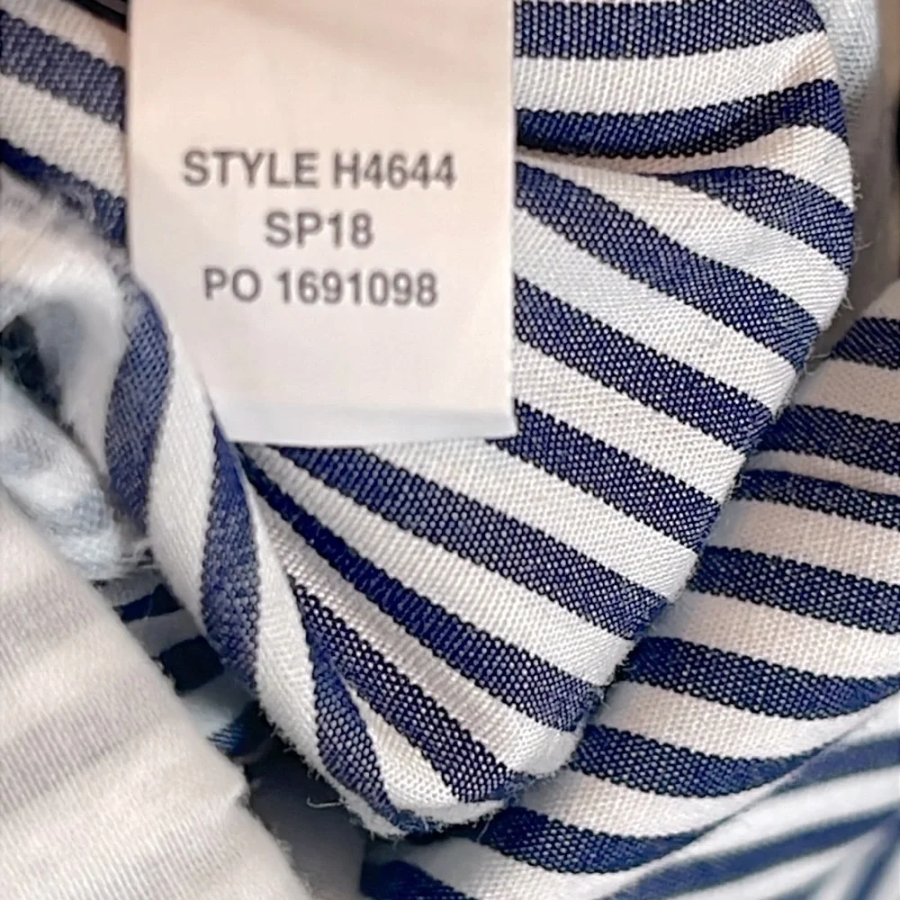 J. Crew Marseille Blue Pinstriped Striped Blue Jumpsuit with Belt size 6